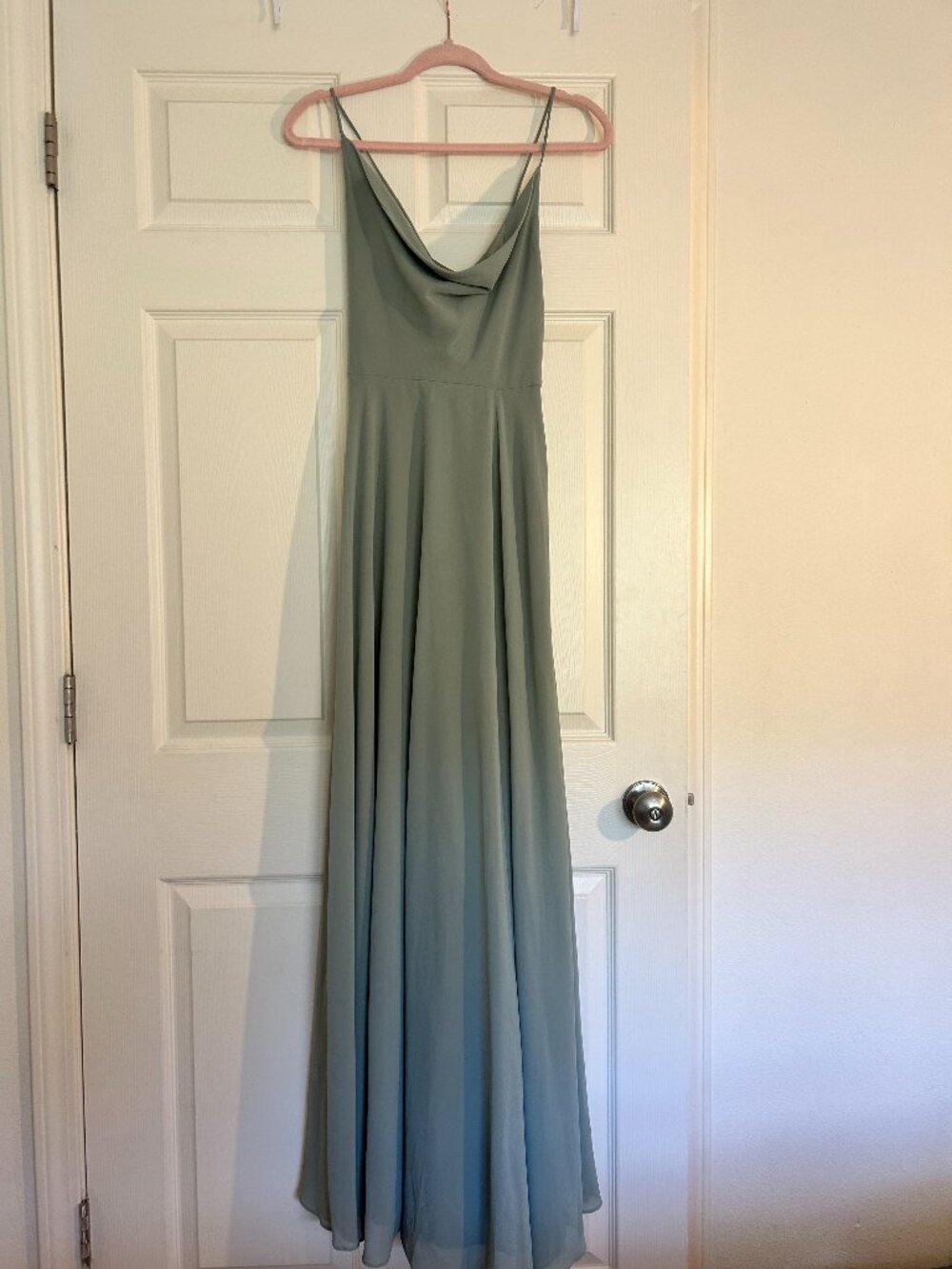 Lulu's Sage Green Flowing Maxi Dress - Picture 3 of 7